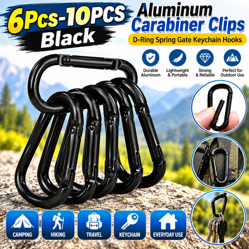 6pcs aluminum carabiner clips - 6pcs,