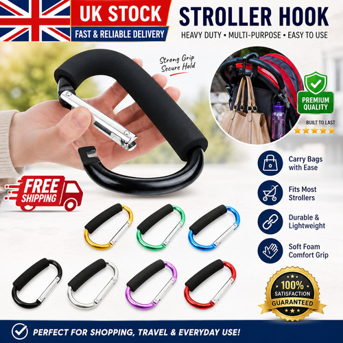Large carabiner stroller hooks - carabiner,