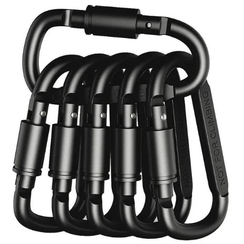6pcs aluminum carabiner - aluminum,