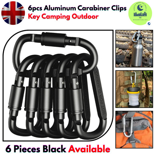 6pcs aluminum carabiner clips - 6pcs,