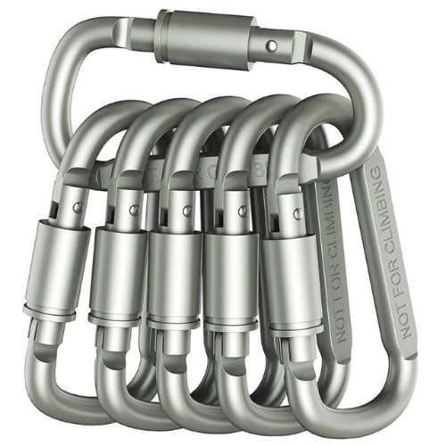 6pcs aluminum carabiner - aluminum, clips